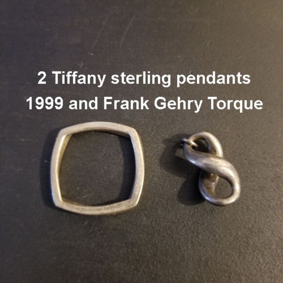 2 sterling Tiffany pendants 1990's & Gehry Torque - Picture 1 of 10